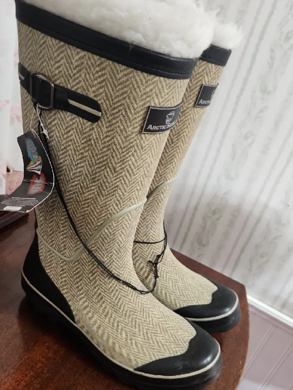 NWT Women's Artic Shield Tan Waterproof Winter Rain Boots with Removable Liner - Picture 4 of 4